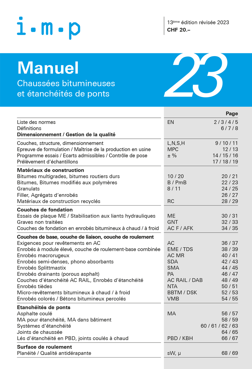 Chaussées bitumineuses et étanchéités de ponts